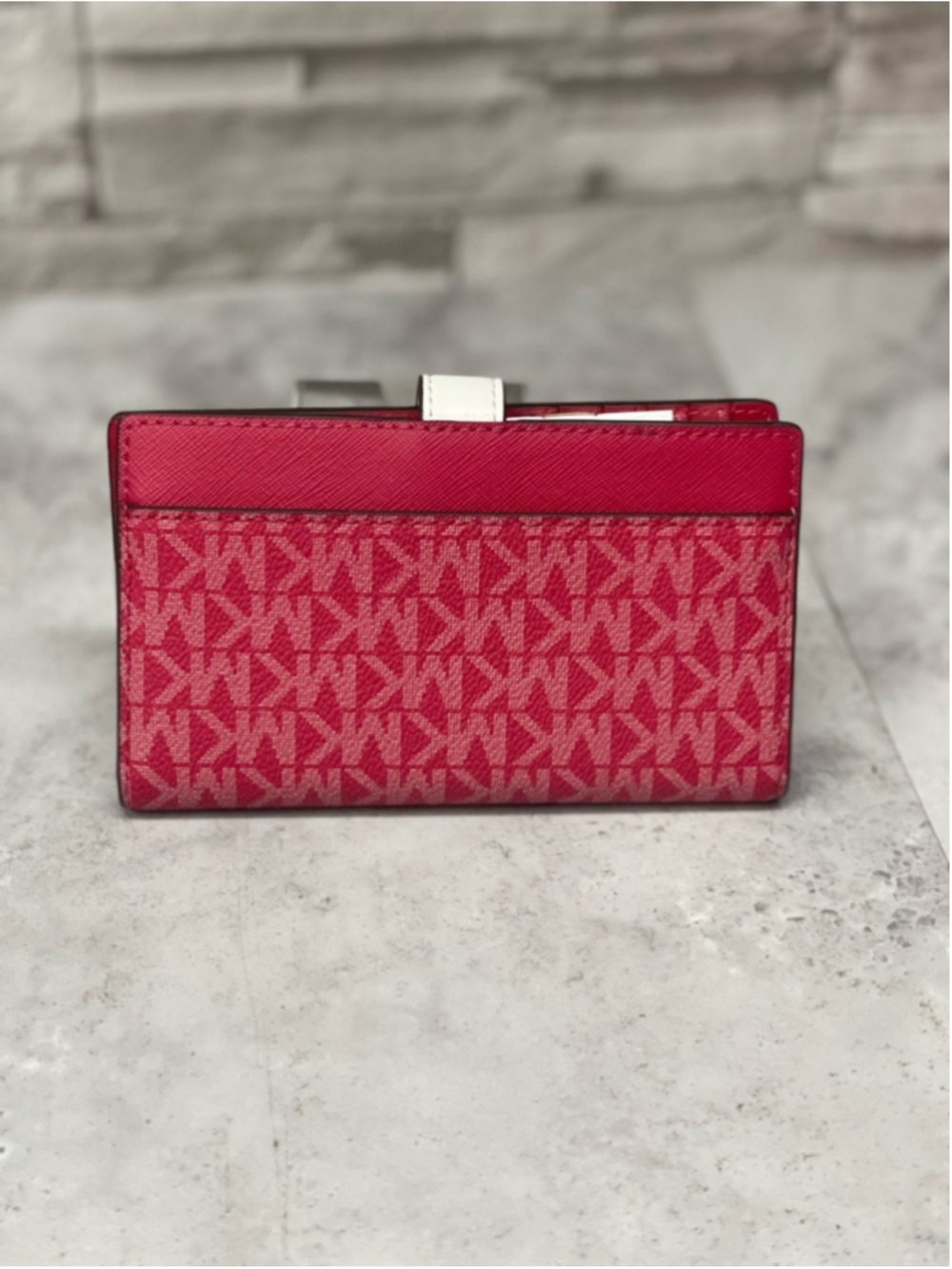 Michael Kors Marilyn Tote & Matching Wallet MK Logo Dark Raspberry - Picture 14 of 16